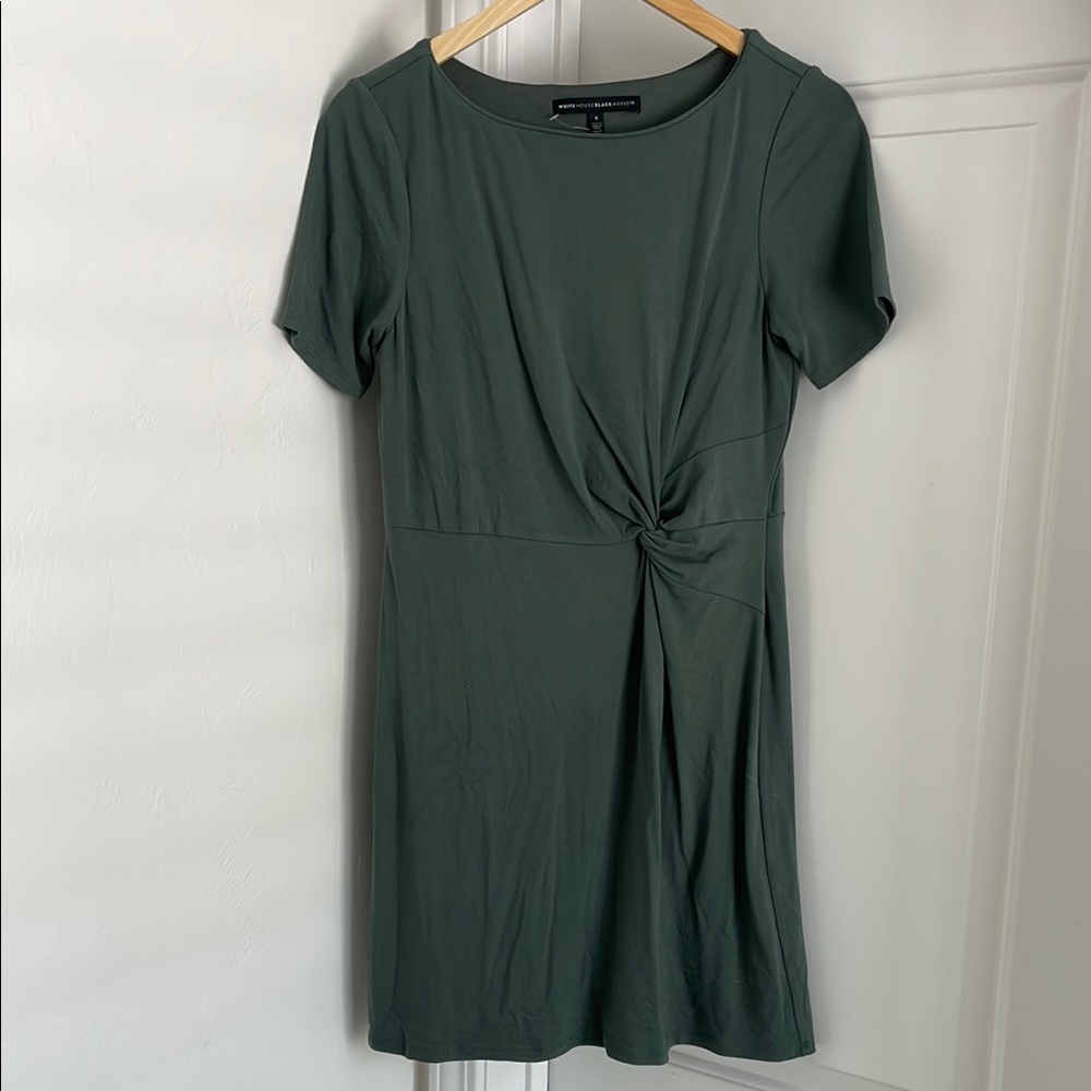 NWOT WHBM Twist Front Green Knit Dress